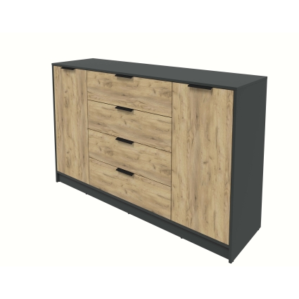 Тумба КТ-Т160 (Антрацит ЛДСП/ Дуб золотой ЛДСП) Ш1600 В1020 Г451