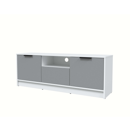 Тумба КТ-ТВ3-50 (Белый ЛДСП/ Серебро ЛДСП) Ш1360 В495 Г355