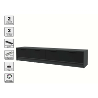 Тумба КТ-ТВ4-35 (Антрацит ЛДСП/ Черный ЛДСП) Ш1800 В348 Г355