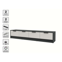 Тумба КТ-ТВ4-35 (Антрацит ЛДСП/ Персидский жемчуг ЛДСП) Ш1800 В348 Г355