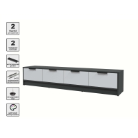 Тумба КТ-ТВ4-35 (Антрацит ЛДСП/ Серый ЛДСП) Ш1800 В348 Г355