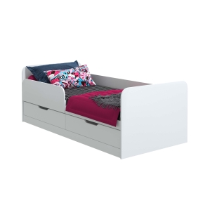 Кровать детская с ящиками "Анеси-5" Ш975 Г2040 В750 (Белый Платинум)
