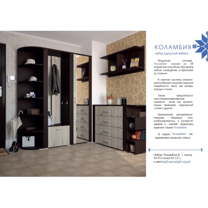 Комод КЛ-09 Ш1002 В884 Г425 (Дуб серый/ Венге)