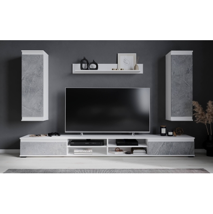 Набор мебели для гостиной NEO-3 (Керамика/ Белый) Ш2200 В1770 Г370 Без подсветки