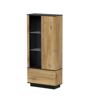 Набор мебели для гостиной Quartz-4 Ш2700 В2000 Г396 (Дуб Нокс/ Черный)