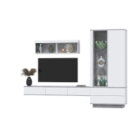 Набор мебели для гостиной Quartz-10 Ш2704 В2000 Г396 (Белый Платинум/ Бетон)