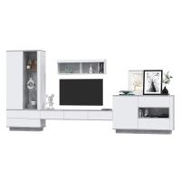 Набор мебели для гостиной Quartz-8 Ш4104 В2000 Г396 (Белый Платинум/ Бетон)