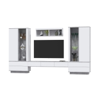 Набор мебели для гостиной Quartz-9 Ш3604 В2000 Г396 (Белый Платинум/ Бетон)