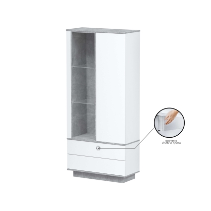 Набор мебели для гостиной Quartz-3 Ш3600 В2000 Г396 (Белый Платинум/ Бетон)