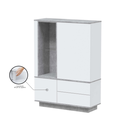 Набор мебели для гостиной Quartz-10 Ш2704 В2000 Г396 (Белый Платинум/ Бетон)