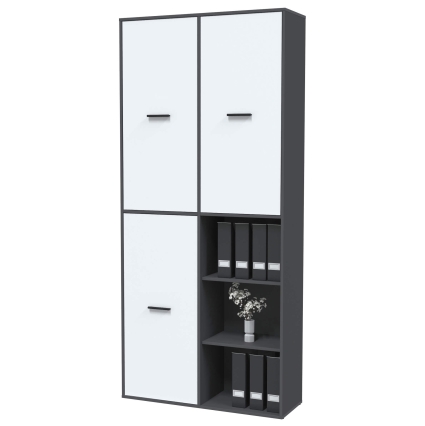 Шкаф Skill-20-3 (Антрацит/ Белый фасад) Ш1000 В2217 Г355 Шкаф Skill-20-3 (Антрацит/ Белый фасад) Ш1000 В2217 Г355