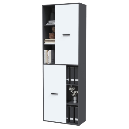 Шкаф Skill-22-2 (Антрацит/ Белый фасад) Ш750 В2217 Г355