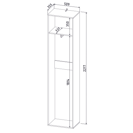 Шкаф Skill-23 (Антрацит) Ш509 В2217 Г355, снят с производства, распродаются остатки
