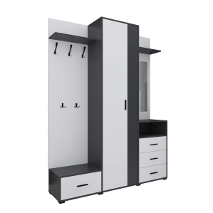 Прихожая "ВИТА-4" Ш1700 В2220 Г400 (Белый/ Антрацит) Прихожая "ВИТА-4" Ш1700 В2220 Г400 (Белый/ Антрацит)