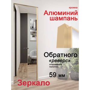 Дверь-невидимка Зеркало INVISIBLE-REVERSE/ Открывание внутрь (под покраску, кром..