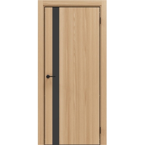 Дверь межкомнатная NEXT Z-51 4AB (Natural Oak/ кромка Алюминий Черная) с магнитн..