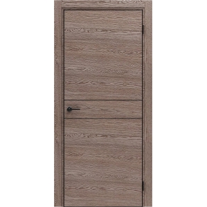 Дверь межкомнатная NEXT-Z (52 4AB)/ Brownie Oak с магнитным замком (ALUM кромка с 4-х сторон Черная)