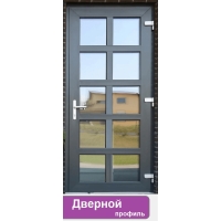 Дверь входная ПВХ наружная "М10" (Антрацитово-серый/ Белая)