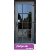 Дверь входная ПВХ наружная "М11" (Антрацитово-серый/ Белая)