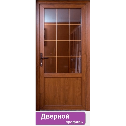 Дверь входная ПВХ наружная "М3" (Золотой дуб/ Белая)