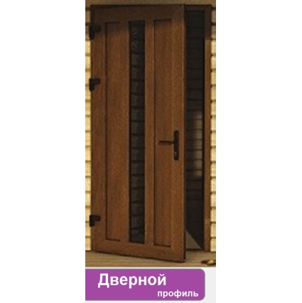 Дверь входная ПВХ наружная "М4" (Рустикальный дуб/ Белая)