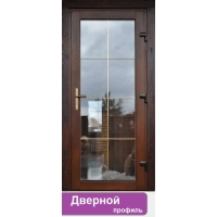 Дверь входная ПВХ наружная "М7" (Махагон/ Белая)