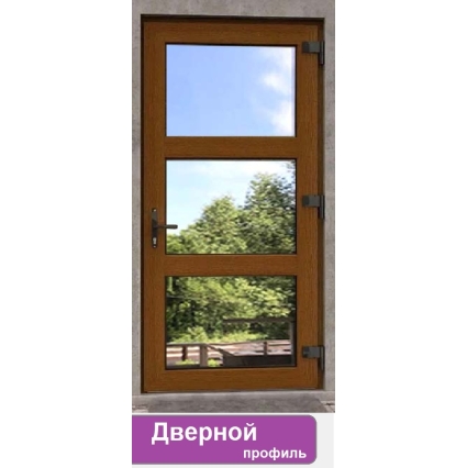 Дверь входная ПВХ наружная "М9" (Золотой дуб/ Белая)
