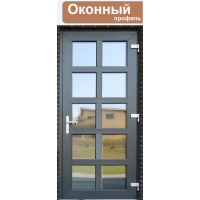 Дверь ПВХ внутренняя "М10" (Антрацитово-серый/ Белая)