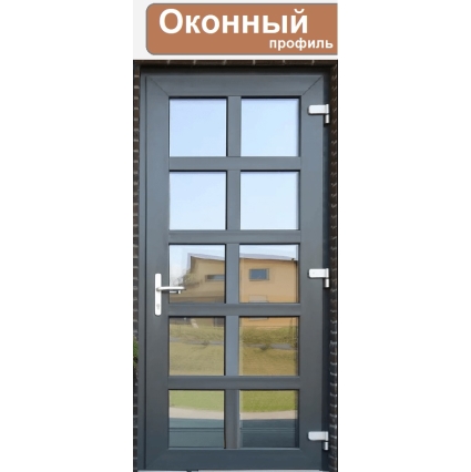 Дверь ПВХ внутренняя "М10" (Антрацитово-серый/ Белая) Дверь ПВХ внутренняя "М10" (Антрацитово-серый/ Белая)