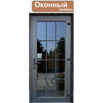 Дверь ПВХ внутренняя "М11" (Антрацитово-серый/ Белая)