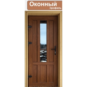 Дверь ПВХ внутренняя "М5" (Золотой орех/ Белая)