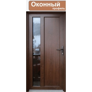 Дверь ПВХ внутренняя "М6" (Темный дуб/ Белая)