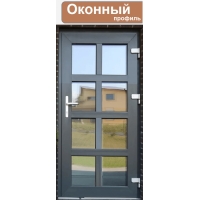 Дверь ПВХ внутренняя "М8" (Антрацитово-серый/ Белая)