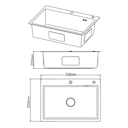 Мойка кухонная DIADONNA S7050-1 Декор Соты (сатин SATIN DECOR)