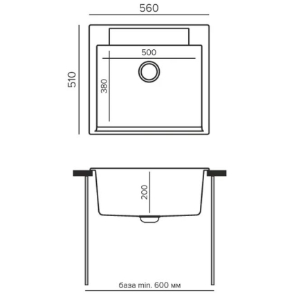 Мойка кухонная POLYGRAN ARGO 560 (песочный №302)
