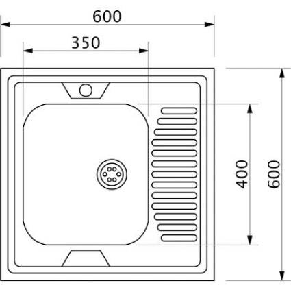 Мойка кухонная КромРус S 409 (600x600 мм/ Чаша слева)