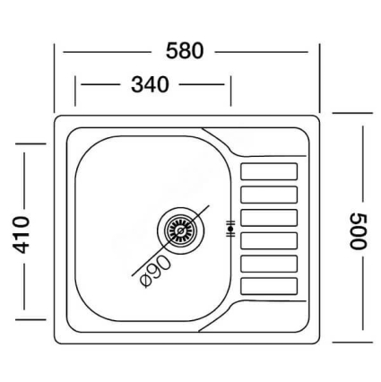 Мойка кухонная КромРус ЕС 296 (580х500/ Оборачиваемая)