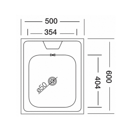 Мойка кухонная КромРус S 408 (500x600 мм)
