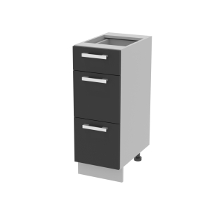 Шкаф нижний Компо НШ30рш3 (1м+2б) (Антрацит)