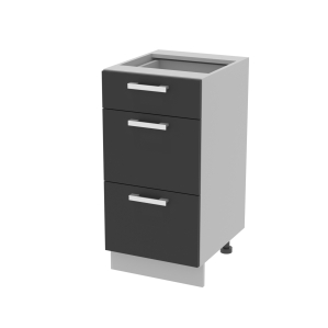Шкаф нижний Компо НШ40рш3 (1м+2б) (Антрацит)