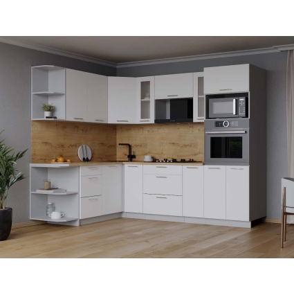 Готовая кухня Мила 1,68x2,40 (Белый/ Белый)