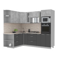 Готовая кухня Мила 1,68x2,40 (Бетон/ Антрацит)