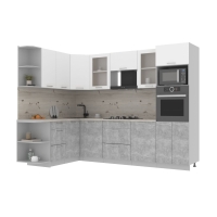 Готовая кухня Мила 1,68x2,80 (Белый/ Бетон)