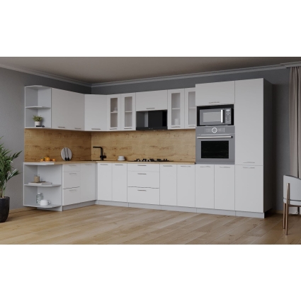 Готовая кухня Мила 1,68x3,40 (Белый/ Белый)