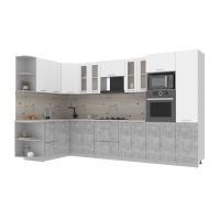 Готовая кухня Мила 1,68x3,40 (Белый/ Бетон)