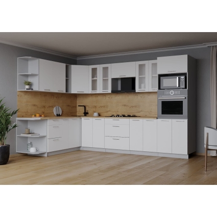 Готовая кухня Мила 1,88x3,00 (Белый/ Белый)