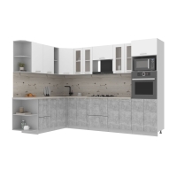 Готовая кухня Мила 1,88x3,00 (Белый/ Бетон)