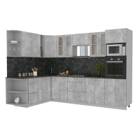 Готовая кухня Мила 1,88x3,00 (Бетон/ Бетон)