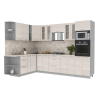Готовая кухня Мила 1,88x3,00 (Вудлайн кремовый/ Вудлайн кремовый)