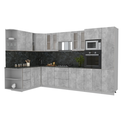 Готовая кухня Мила 1,88x3,40 (Бетон/ Бетон) Готовая кухня Мила 1,88x3,40 (Бетон/ Бетон)